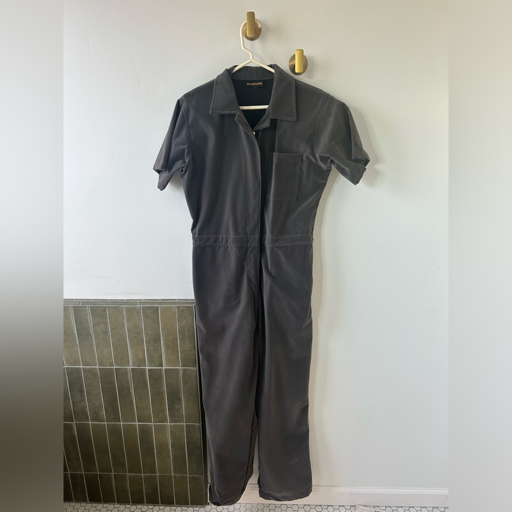 Nooworks Grey Velvet Coveralls